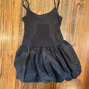 Haute Monde Black Ruched Waist Dress